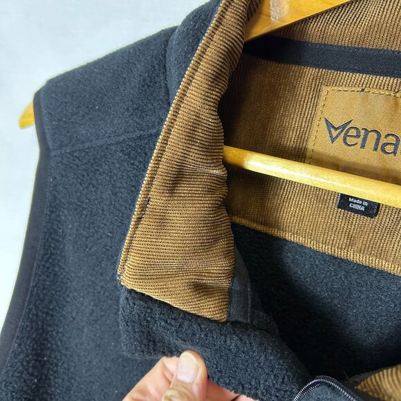 Venado Black Fleece Full Zip Sleeveless Outdoor Vest Size L - Picture 4 of 13